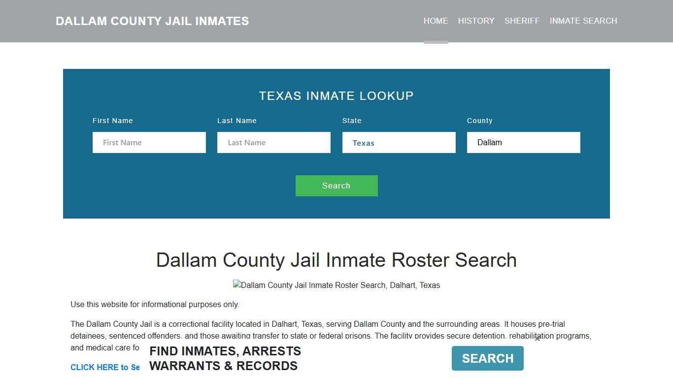 Dallam County Jail Inmate Roster Lookup, Dalhart, TX